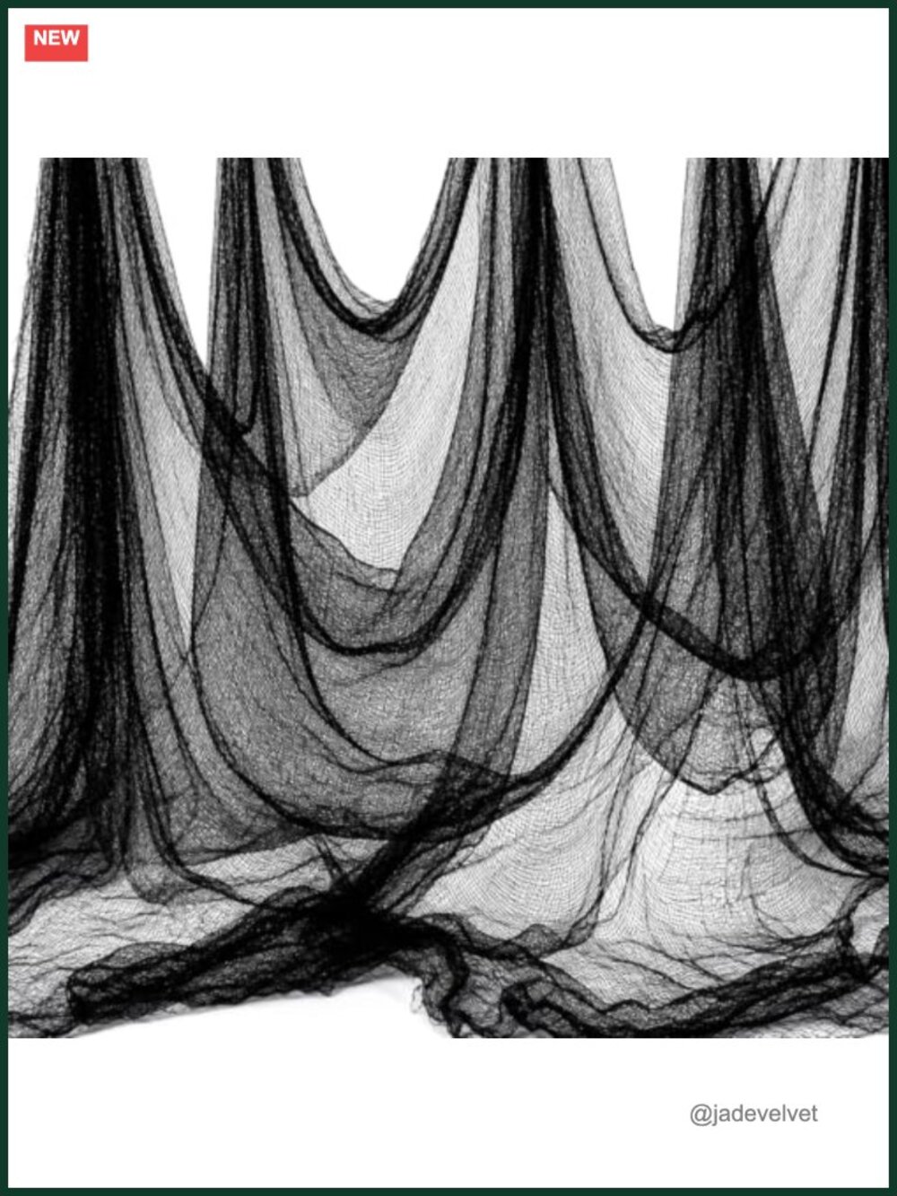 Halloween Creepy Gauze Cloth Black Polyester Fabric 40x200 Inch Spooky